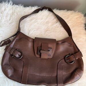 Salvatore ferragamo vintage  oiled leather Classic Brown Leather Shoulder bag
